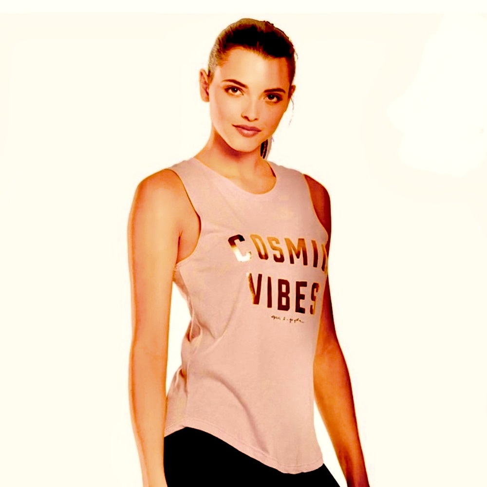 Gorgeous Spiritual Gangster top with gold metallic writing. EUC. XS.